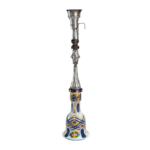 A Fine Islamic Silver and Bohemian Polychrome Glass Hookah