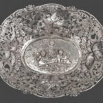 German Silver Repousse Pierced Fruit Bowl