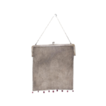 Sterling silver mesh purse with garnet hangings