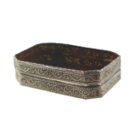 Antique Amber glass and silver filigree box