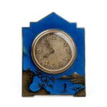 Art Déco Sterling Silver and Enamel Table Clock