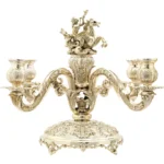 Ornate Italian 800 Silver Four Arm Candelabra