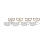 A Set of Four George III Silver and Cut Glass Sweetmeat Bowls