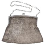 Sterling Silver Mesh Purse with Elongated Chain Handle