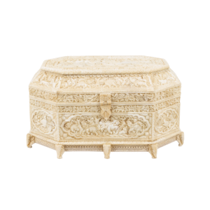 Large Mughal style carved jewellery box
