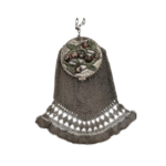 Silver Mesh Purse with Floral Decorated Mirrored