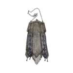 Silver and Blue Decorated Mesh Purse