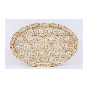Old, Large Mוughal style Plaque Carved in Bone
