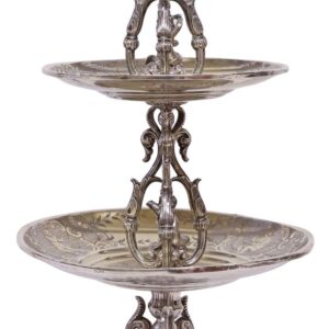 Austro-Hungarian .800 Silver Two-Tier Rococo Sweetmeat Centerpiece