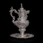 Large Eclectic Italian Silver Ewer and Basin, Milan