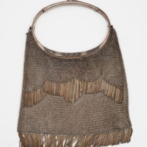 An Art Deco Continental 800 silver evening bag with tassel fringe
