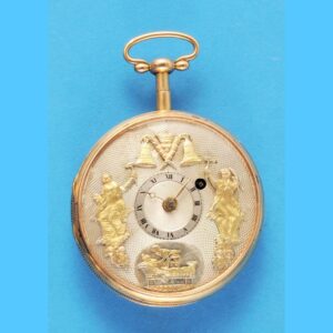 Early 19th Century Gold Verge Pocket Watch with Bell-Striking Jacquemart Automaton