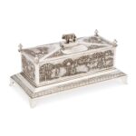 A LARGE INDIAN SILVER CASKET