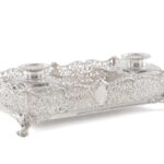 Victorian Pierced Silver Ink Stand