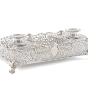 Victorian Pierced Silver Ink Stand