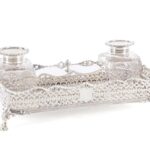 A VICTORIAN SILVER INK STAND