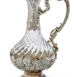 French Silver-Mounted Glass Claret Jug