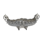 Silver planter with rocaille decoration, flowers