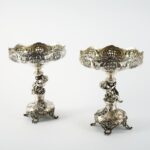 Pair of Large Viennese Rococo Silver Centerpieces with Cherub Figures