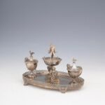 Italian Silver Figural Inkstand with Neptune, Stefano Fedeli, Rome