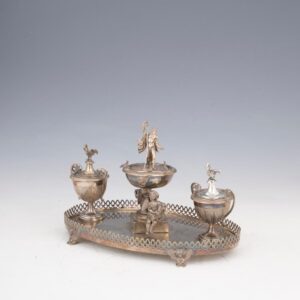 Italian Silver Figural Inkstand with Neptune, Stefano Fedeli, Rome