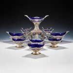 Victorian Sterling Silver Epergne with Six Dessert Baskets, Charles Stuart Harris